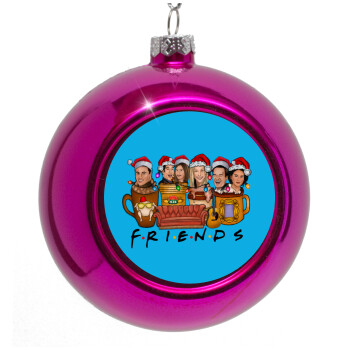 FRIENDS xmas, Purple Christmas tree ornament bauble 8cm