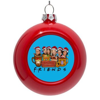 FRIENDS xmas, Red Christmas tree ornament bauble 8cm