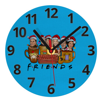 FRIENDS xmas, Ρολόι τοίχου γυάλινο (20cm)