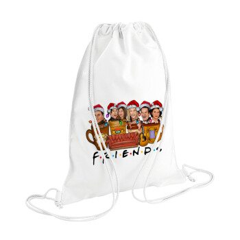 FRIENDS xmas, Backpack pouch GYMBAG white (28x40cm)