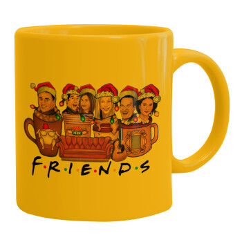 FRIENDS xmas, Κούπα, κεραμική κίτρινη, 330ml