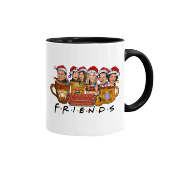 FRIENDS xmas, Mug colored black, ceramic, 330ml