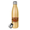 Glitter gold stainless steel thermos bottle, double-walled, 500ml