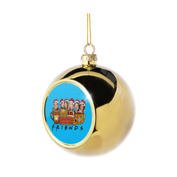 FRIENDS xmas, Golden Christmas tree ball ornament 8cm