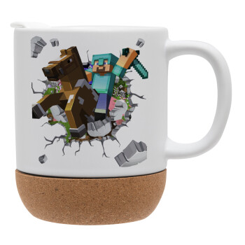 Minecraft brick, Ceramic coffee mug Cork (MAT), 330ml (1pcs)