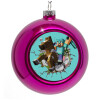 Purple Christmas tree ornament bauble 8cm