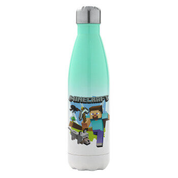 Minecraft Alex and friends, Metal mug thermos Green/White (Stainless steel), double wall, 500ml