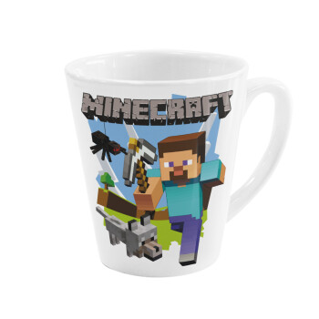 Minecraft Alex and friends, Κούπα κωνική Latte Λευκή, κεραμική, 300ml