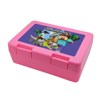 Minecraft Alex, Children's cookie container PINK 185x128x65mm (BPA free plastic)