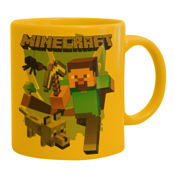 Minecraft Alex, Ceramic coffee mug yellow, 330ml (1pcs)