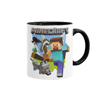 Minecraft Alex and friends, Mug colored black, ceramic, 330ml