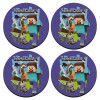 SET of 4 round wooden coasters (9cm)