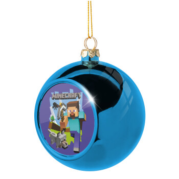 Minecraft Alex, Blue Christmas tree ball ornament 8cm