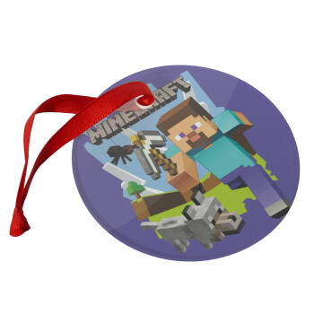 Minecraft Alex, Christmas ornament glass 9cm