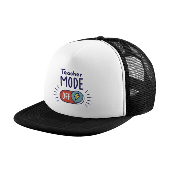 Teacher mode, Καπέλο Ενηλίκων Soft Trucker με Δίχτυ Black/White (POLYESTER, ΕΝΗΛΙΚΩΝ, UNISEX, ONE SIZE)