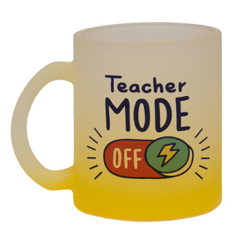 Teacher mode, Κούπα γυάλινη δίχρωμη με βάση το κίτρινο ματ, 330ml