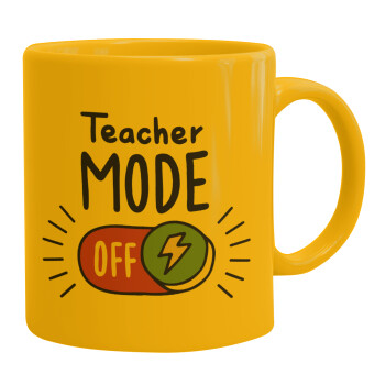 Teacher mode, Ceramic coffee mug yellow, 330ml