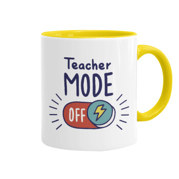 Teacher mode, Κούπα χρωματιστή κίτρινη, κεραμική, 330ml