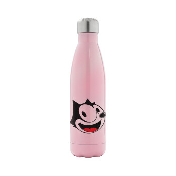 Felix the cat, Metal mug thermos Pink Iridiscent (Stainless steel), double wall, 500ml