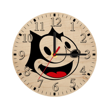 Felix the cat, Ρολόι τοίχου ξύλινο plywood (20cm)