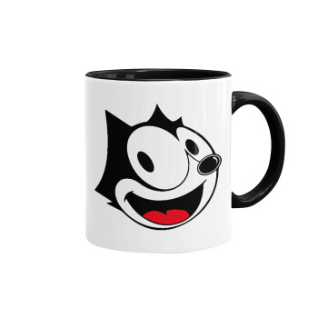 Felix the cat, Mug colored black, ceramic, 330ml