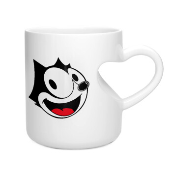 Felix the cat, Κούπα καρδιά λευκή, κεραμική, 330ml