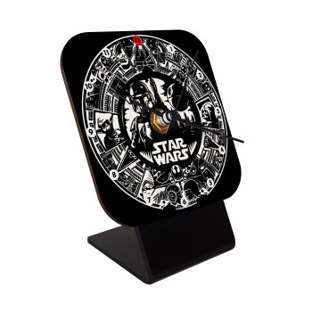 Star Wars Disk, Quartz Wooden table clock with hands (10cm)