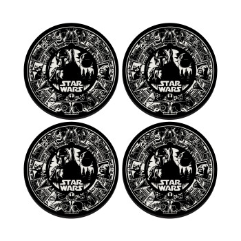 Star Wars Disk, SET of 4 round wooden coasters (9cm)