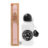 Easter Set, metallic aluminum bottle (500ml) & aromatic flat Easter candle (30cm) (PINK)