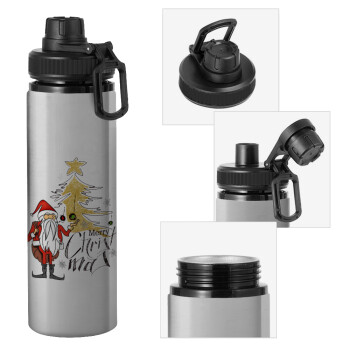 Santa Claus gold, Metallic water bottle with safety cap, 850ml aluminum