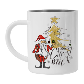 Santa Claus gold, Mug Stainless steel double wall 450ml