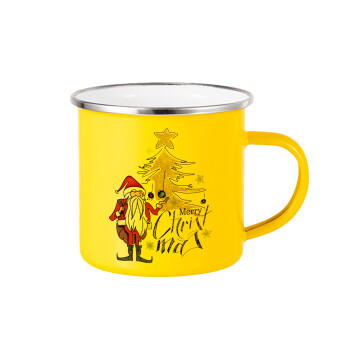 Santa Claus gold, Yellow Enamel Metallic Cup 360ml