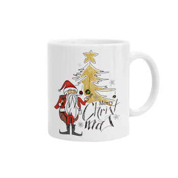 Santa Claus gold, Ceramic coffee mug, 330ml (1pcs)