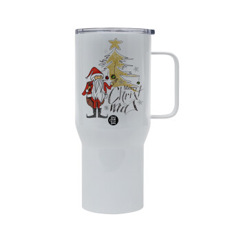 Santa Claus gold, Tumbler με καπάκι, διπλού τοιχώματος (θερμό) 750L