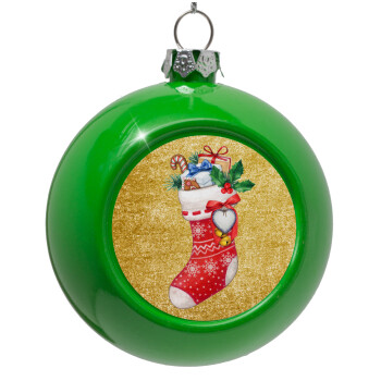 Xmas boot, Green Christmas tree ornament bauble 8cm