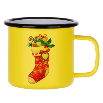 Xmas boot, Metallic enamel MATT Yellow cup 360ml