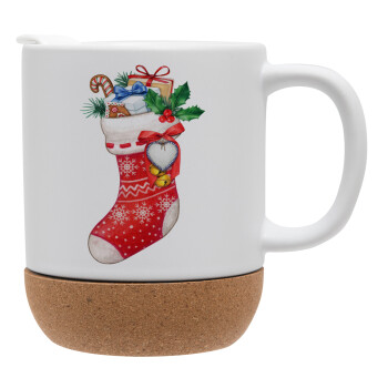 Xmas boot, Ceramic coffee mug Cork (MAT), 330ml (1pcs)