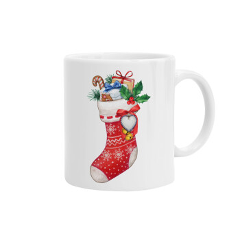 Xmas boot, Ceramic coffee mug, 330ml