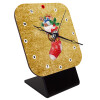 Quartz Wooden table clock with hands (10cm)