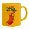 Ceramic coffee mug yellow, 330ml