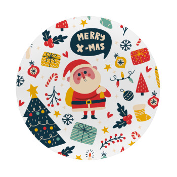 Merry x-mas pattern, Mousepad Round 20cm