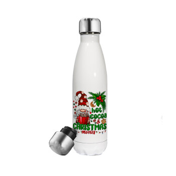 Hot cocoa and Christmas movies, Metal mug thermos White (Stainless steel), double wall, 500ml