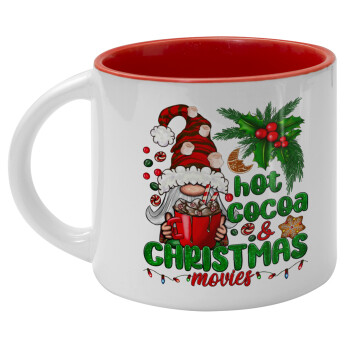 Hot cocoa and Christmas movies, Κούπα κεραμική 400ml Λευκή/Κόκκινη