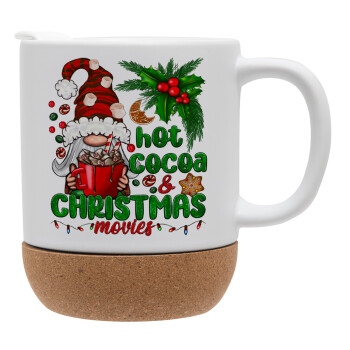 Hot cocoa and Christmas movies, Κούπα, κεραμική με βάση φελού και καπάκι (ΜΑΤ), 330ml (1 τεμάχιο)