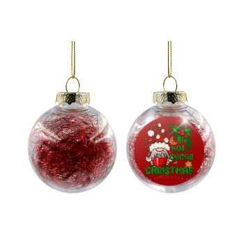 Hot cocoa and Christmas movies, Transparent Christmas tree ball ornament with red filling 8cm