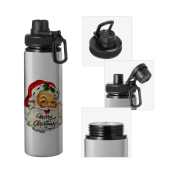 Santa vintage, Metallic water bottle with safety cap, 850ml aluminum