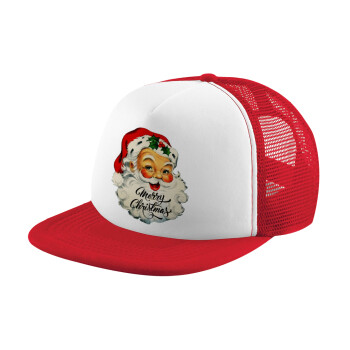 Santa vintage, Καπέλο Ενηλίκων Soft Trucker με Δίχτυ Red/White (POLYESTER, ΕΝΗΛΙΚΩΝ, UNISEX, ONE SIZE)