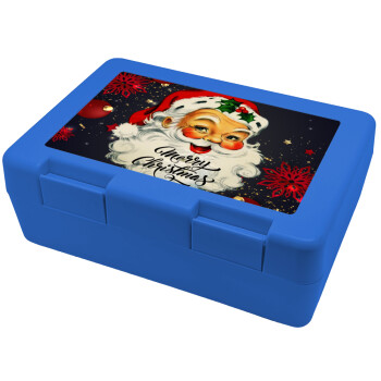 Santa vintage, Children's cookie container BLUE 185x128x65mm (BPA free plastic)