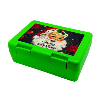 Santa vintage, Children's cookie container GREEN 185x128x65mm (BPA free plastic)