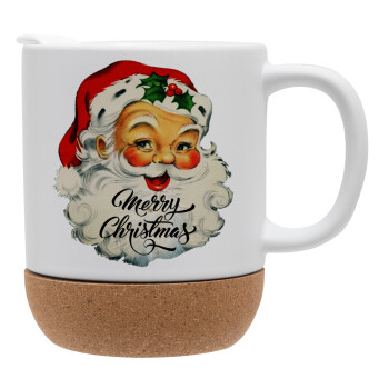 Santa vintage, Ceramic coffee mug Cork (MAT), 330ml (1pcs)